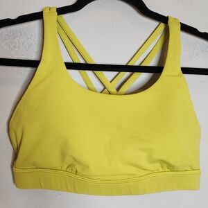 Lululemon Energy Bra Size 8 Almost Pear Green Yellow Color Strappy W2540S